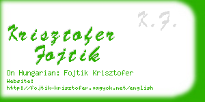 krisztofer fojtik business card